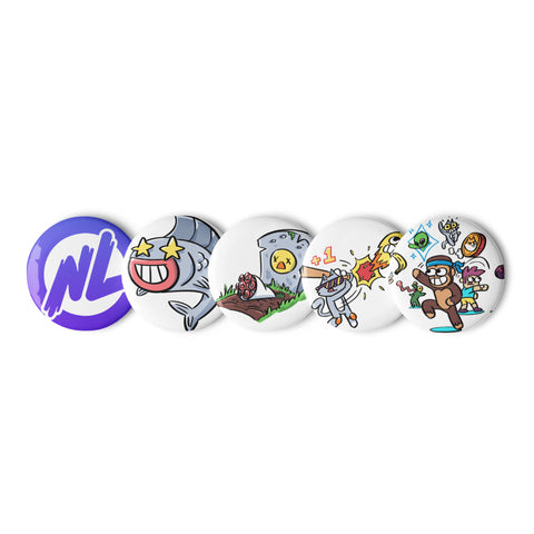 Set of Nifty League pin buttons